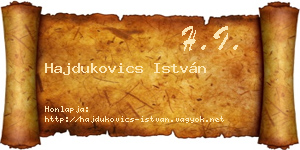 Hajdukovics István névjegykártya