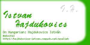 istvan hajdukovics business card