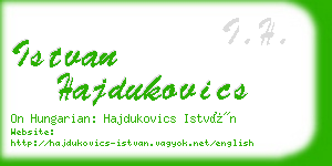 istvan hajdukovics business card